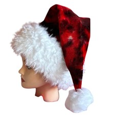 Santa Hat Handcrafted Hippie Sewn Snow Bunny Winter Holiday Christmas Headcover