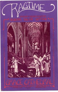 Original Graphic 1970 Handbill " Ragtime " Show at Grace Cathedral San Francisco
