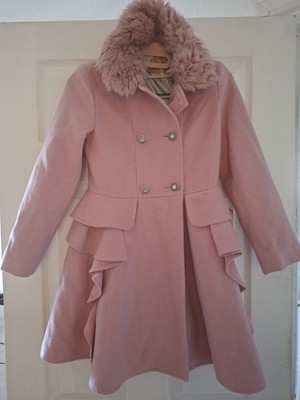 MONSOON Mädchen zweireihiger Prinzessin Mantel 9-10 Jahre rosa Polyester