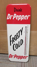 Vintage DR PEPPER Soda Thermometer Tin Sign~