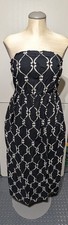 Gap Womens Black White Lined Cotton Drawstring Bust Strapless Summer Dress M