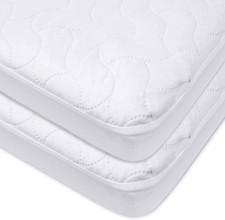 American Baby Company 2 Pack Waterproof Fitted Mini Crib Mattress Protector 38"