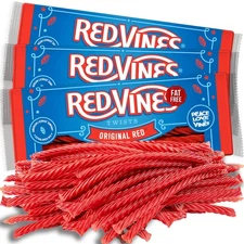 RedVines Red Licorice Bulk, 3 Pack, Original Red Licorice Twists, Soft and Ch...