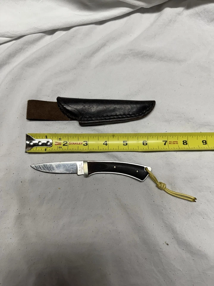 Cuchillo de hoja fija Kabar 1227 de colección con funda de cuero negro punto de caída cazador Foto 4 de 4