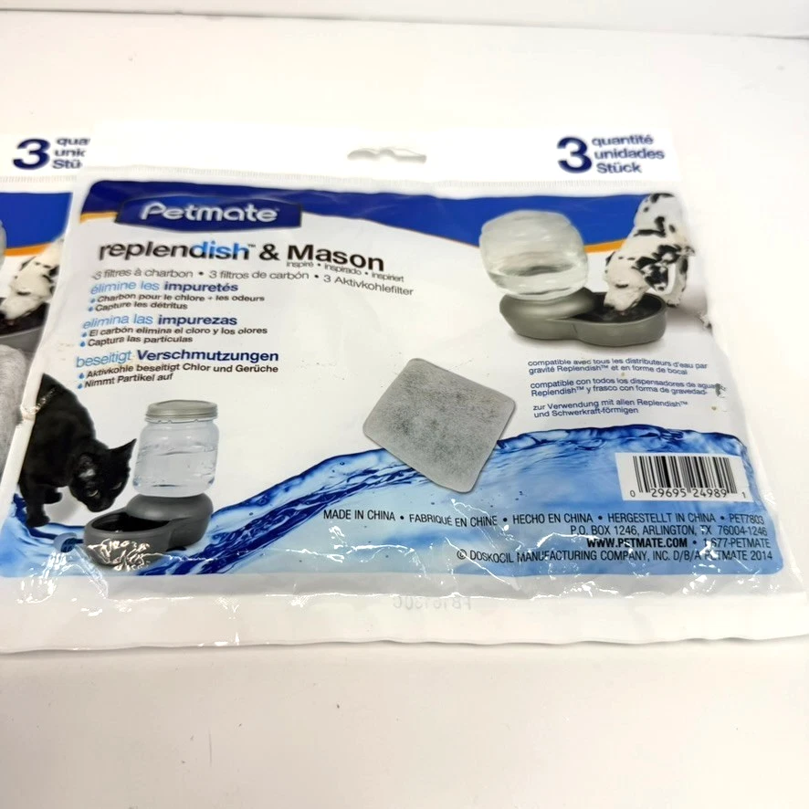 Petmate Replendish Waterer Charcoal Filters Lot of 5 Refill Discs for Pets New - Image 2 of 3