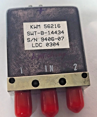 KWM SWT-B-14434 SPDT RF switch Latching  28 VDC SMA VNA Tested to 20 GHz