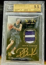 2015 Panini Noir Devin Booker Clr Jsy Gold Ink Auto /99. (RC)(Mem)