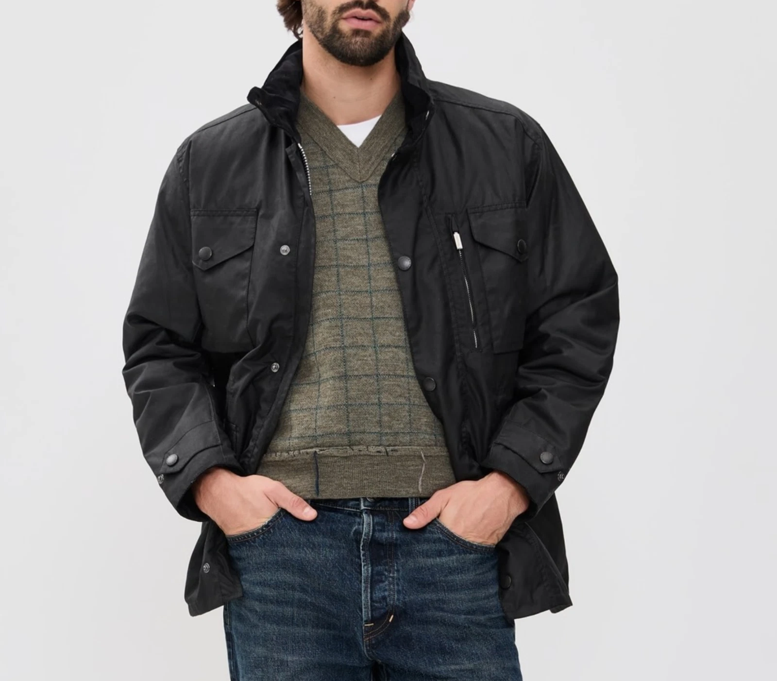 Black ~ BARBOUR SAPPER Men's WAX Jacket MSRP $485 British Heritage image 12