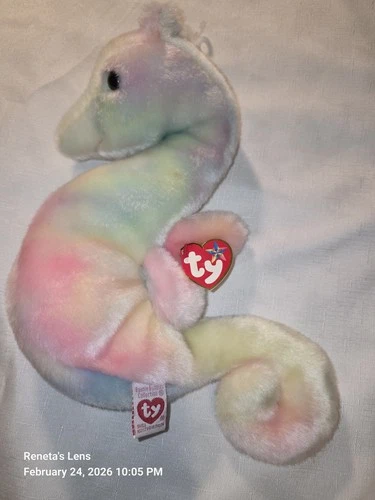 Neon the Rainbow Seahorse Ty Beanie Baby -  Tags Vintage 1999
