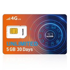 SIM Card 5GB 30Days 5G 4G LTE No Contract Compatible with AT T and Verizon