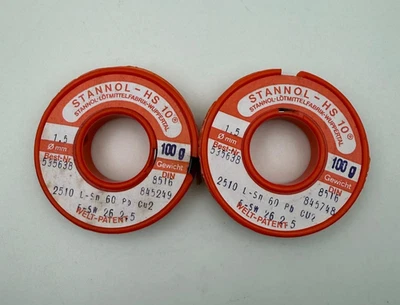 GR 18/ 2 x Stannol HS 10, Lötdraht Draht, 1,5 mm, 100 g, Lötzinn