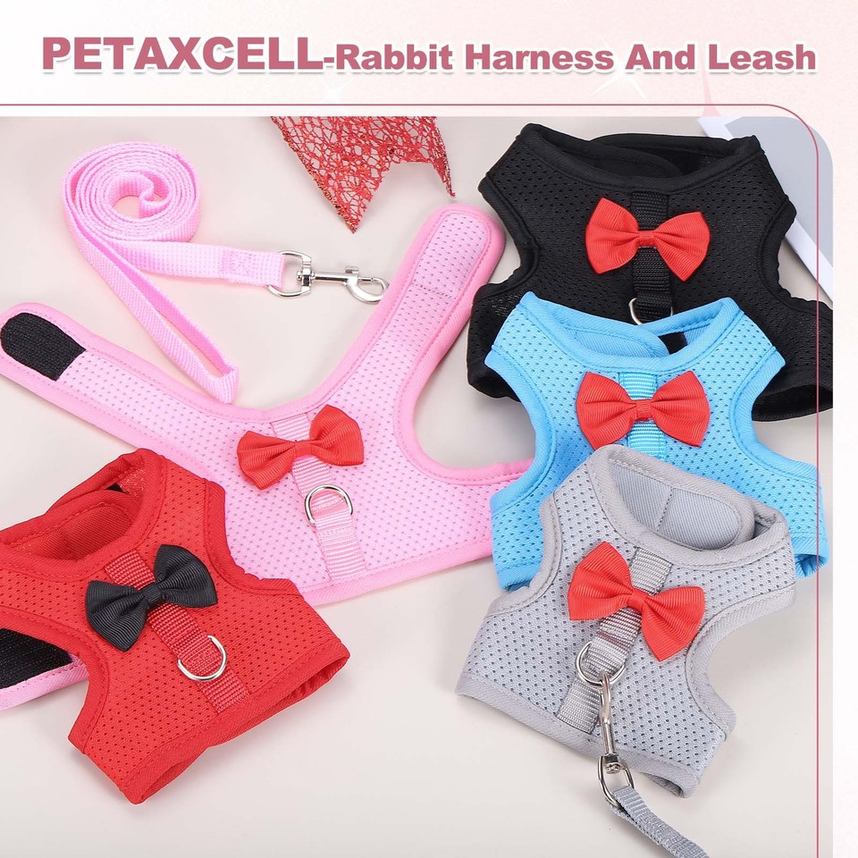 Rabbit Harness and Leash, Small Pet Cute Vest Harness Leash(S, Black ...