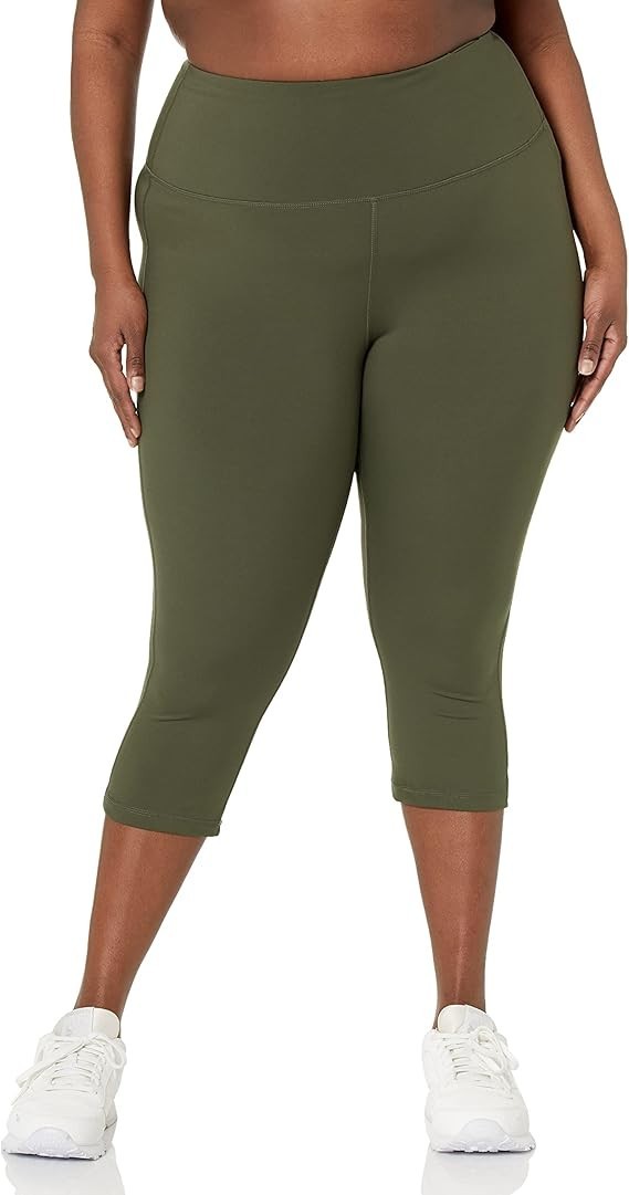Womens Capri Leggings High Waist Tummy Control 3/4 Sports Gym Yoga Pants 2xL