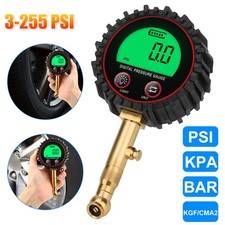 Lcd Digital Tire Air Pressure Gauge 3-255 Psi Accurate For Trucks Cars Rvs Bikes