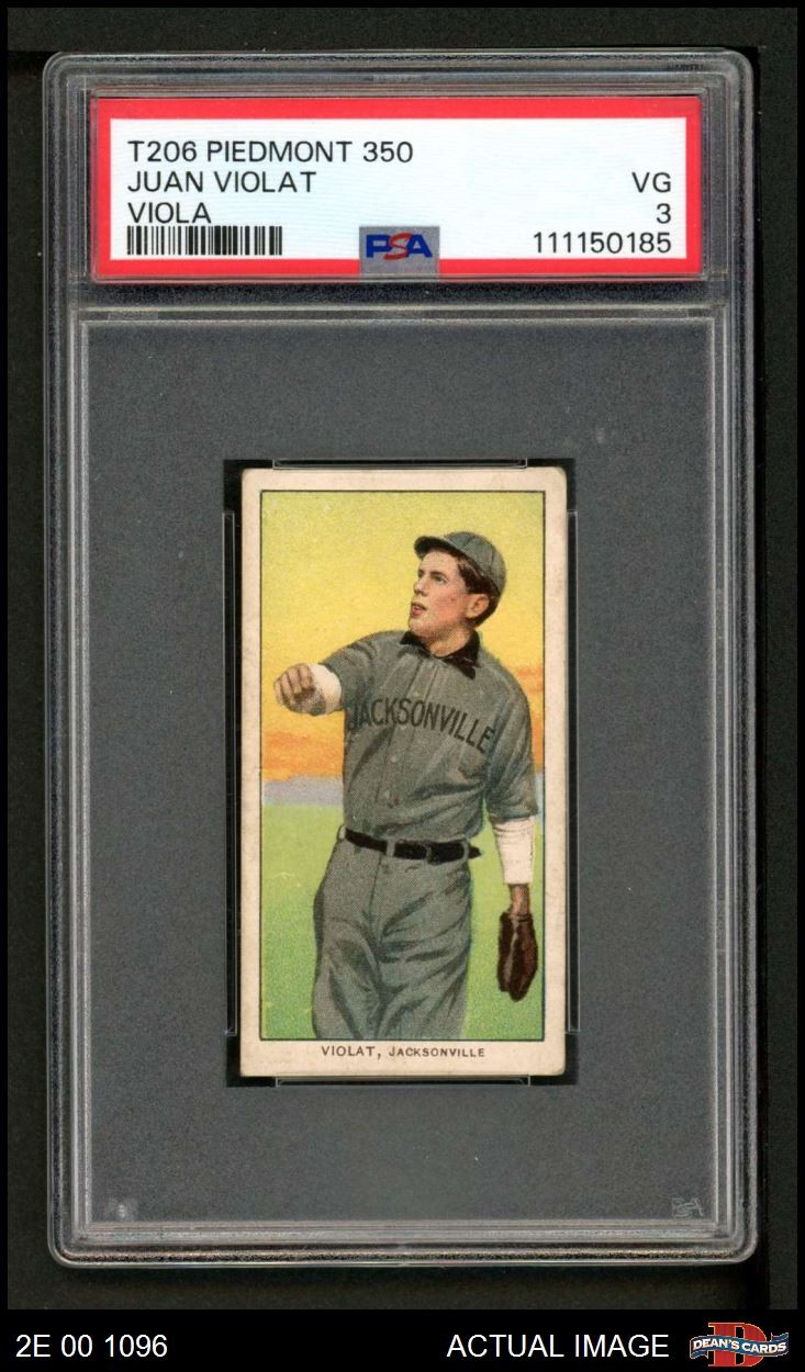 1909 T206 Juan Viola Violat South Atlantic League - Jacksonville  UER PSA 3 - VG