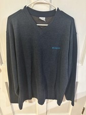 Columbia Mens Sweater size xl Dark Gray long sleeve v-neck ribbed pullover EUC