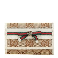 GUCCI GG canvas Sherry line ribbon 6 key holders 257007 Women  Used  