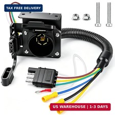 4 Way Flat to 7 Way Blade and 4 Pin Flat Trailer Wiring Adapter,7 pin Trailer Co