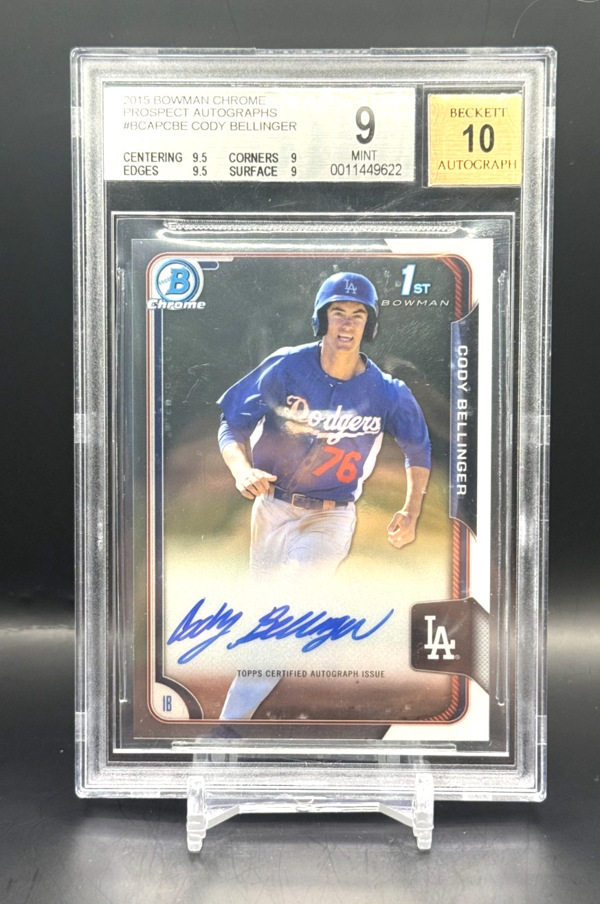 2015 Bowman Chrome Cody Bellinger First Rookie Auto #BCAP-CBE BGS 9 Auto 10