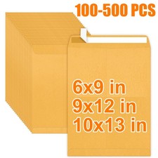 100-500x 6x9 9x12 10x13 Kraft Catalog Mailing Envelopes Mailers Peel Self Seal
