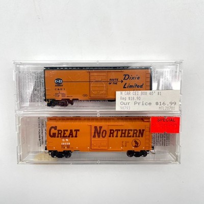 Micro-Trains N Scale 20701 20166 C&EI & Great Northern 40' Standard Boxcar Set 2