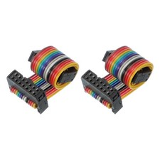 14 Pin IDC Connector Flat Ribbon Cable 2.54mm Pitch Length 150mm Wide 18mm 2Pcs