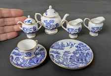 Coalport miniature tea set  blue Willow