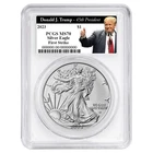 2023 $1 1-oz American Silver Eagle PCGS MS70 FS Trump 45th President White Frame
