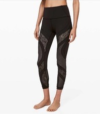 Lululemon Wunder Under High-Rise Tight 25" Lace Sporty Gym Workout Women's sz 8
