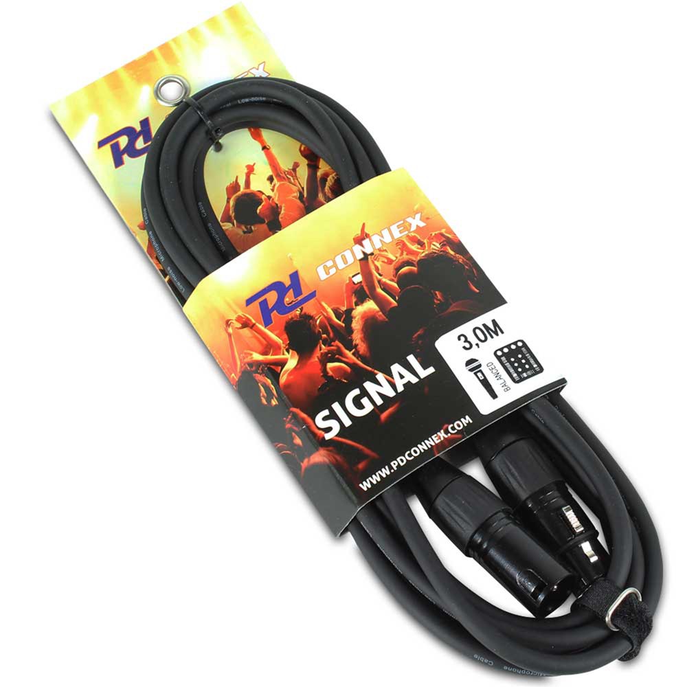 PD Connex Female to Male XLR Microphone Cable 3m - High Quality Audio Lead