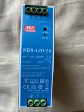 MW MEAN WELL NDR-120-24 120W / 24V DC Power Supply, DIN Rail, PFC. AC/DC Input.