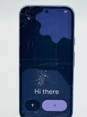 Google Pixel 8a -128 GB -Bay (Unlocked)- Cracked Screen- Clean IMEI -OEM ENABLED