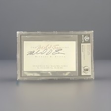 Michael Eisner Disney Signed Business Card Beckett Slabbed Autograph Tornante Co