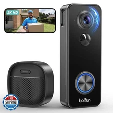 BOIFUN 2K Head‑to‑Toe View Doorbell Camera Wireless, No Subscript