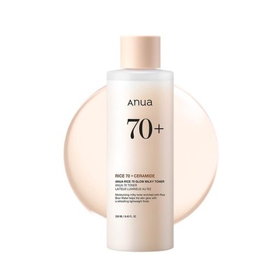 Anua Rice 70 Glow Milky Toner, Glass & Dewy Skin, Hydration & Durchsichtig 