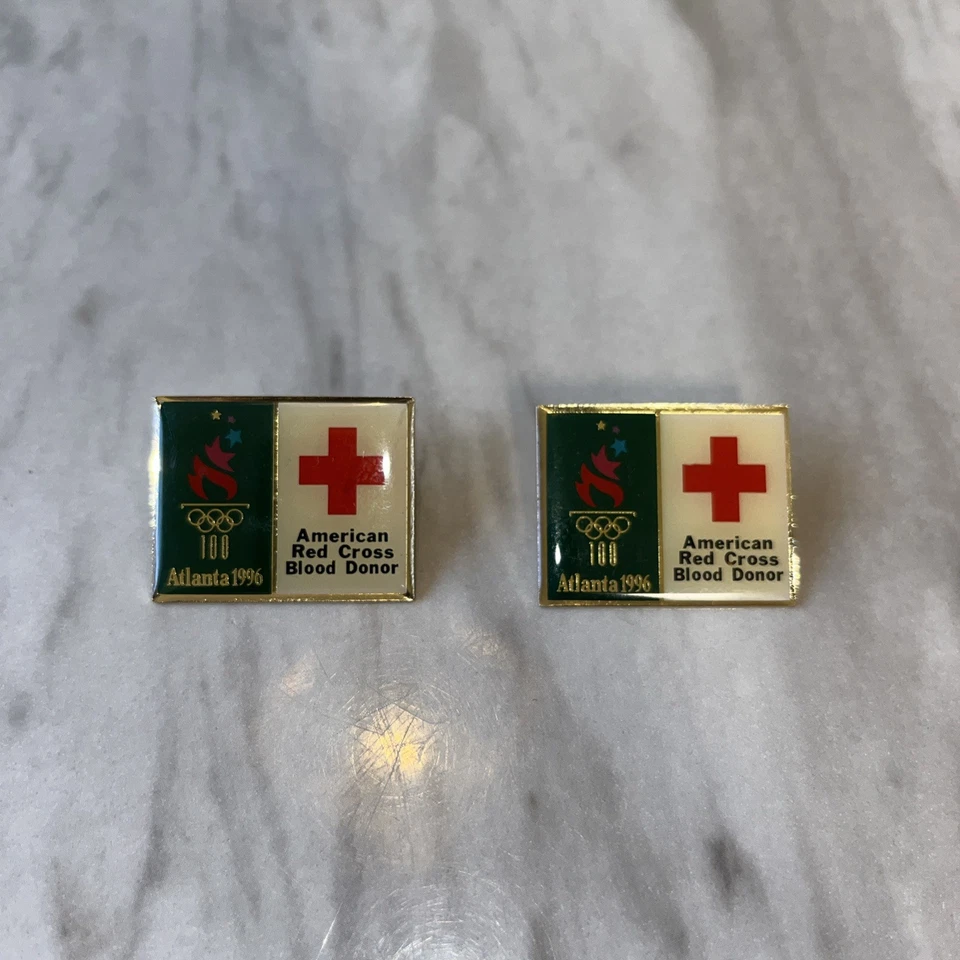 Vintage Olympic Pins (1996 Atlanta Red Cross 2 Piece Lot - Image 2 of 4