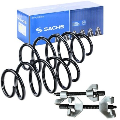 2x SACHS Fahrwerksfeder Vorne + Federspanner für MAZDA 3 2.2D 09.13-05.19