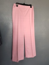 Woman's Vintage Size 14 Pink Dress Bell Bottom Stretchy Pants