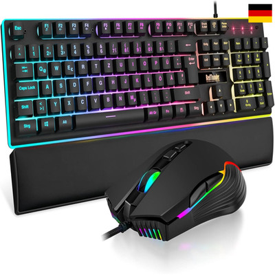 RedThunder K10 RGB Gaming Set | Metallplatte | 7D-Beleuchtung