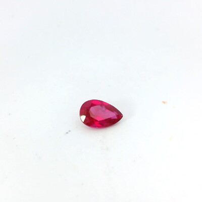 0.49ct Loose Pear Cut Lab Created Ruby Gemstone 6 x 4mm