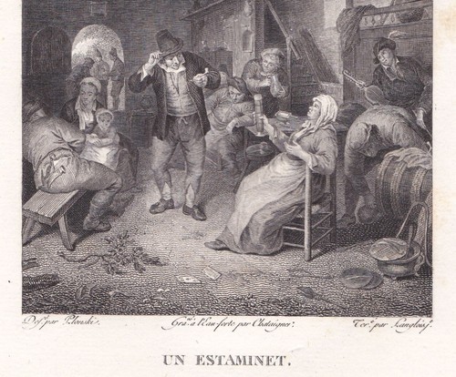 Ostade, A.van "Eine Taverne" Kst.v. Chataigner bei Filhol/Lavallèe 1804-14 - Picture 2 of 2