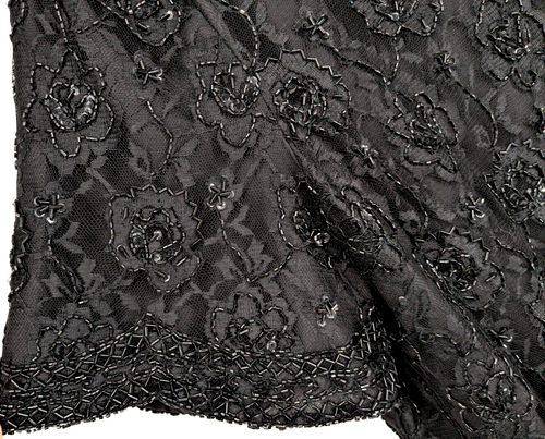 Candlelight & Champagne Formal Top 28W 60" Bust Black Heavily Beaded Cocktails - Picture 6 of 9