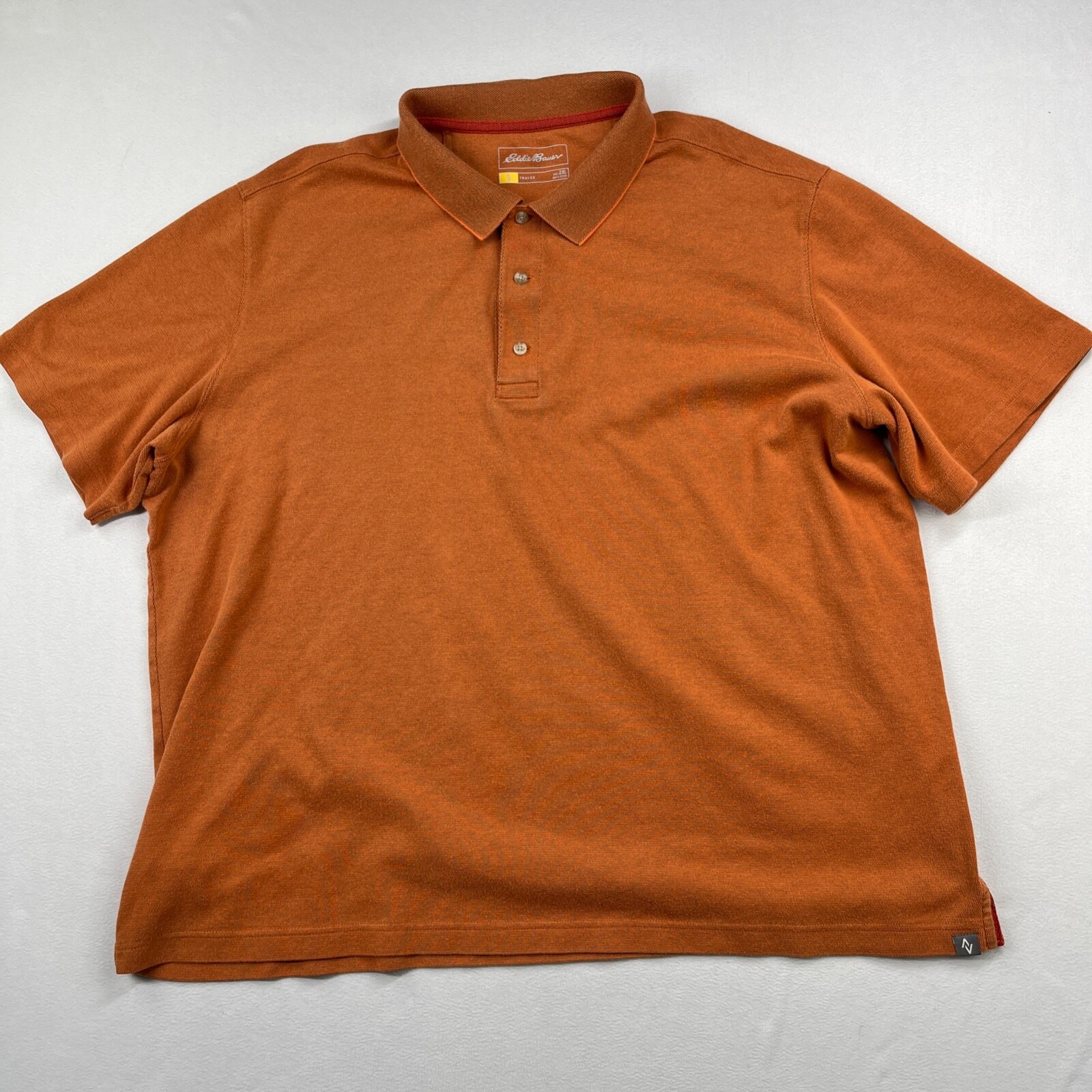 Eddie Bauer Shirt Mens XXL Polo Orange Short Sleeve Athletic Travex