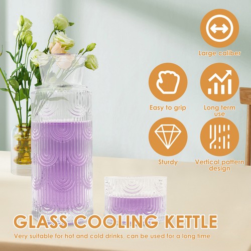 Night Water Bottle Set Nightstand Mouthwash Cup Clear Night Carafe and qioij - Picture 9 of 22