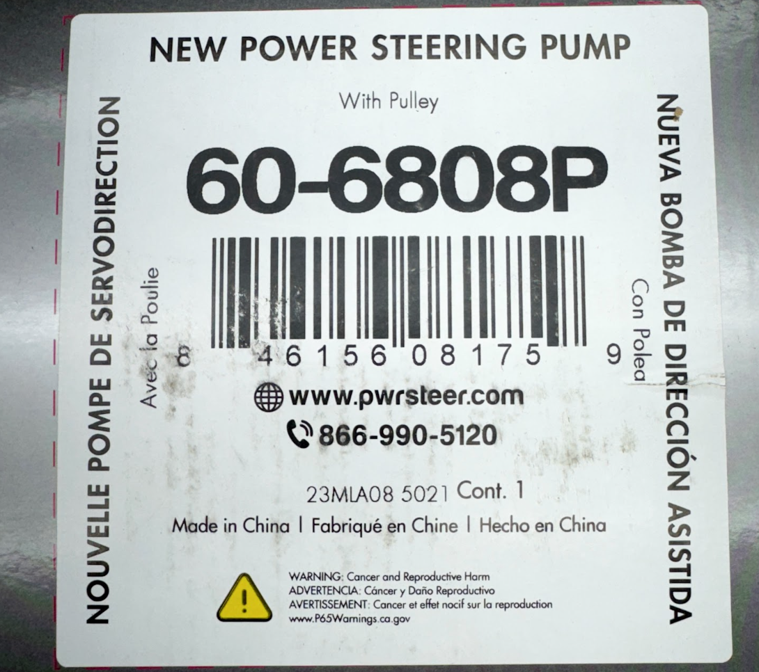 PWR 60-6808P Power Steering Pump e.g. CT4Z3A696B FOR 11-15 MKX