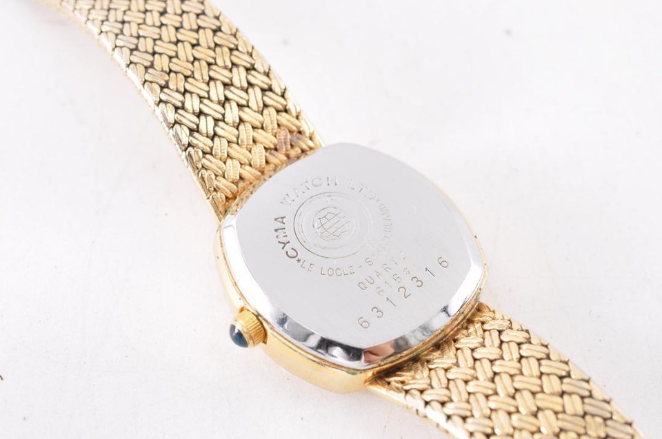 CYMA Quartz Gold Analog Ladies Watch New Battery Authentic 6571 eBay