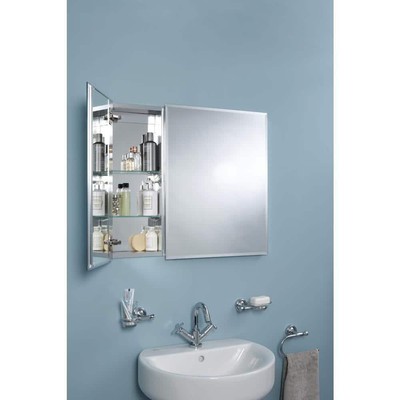Croydex Bi-View Medicine Cabinet 30'' Dual Swing Medium w/ Easy Hang Aluminum