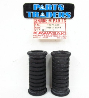 NOS Genuine Kawasaki Rear Passenger Footrest Rubber Set Of 2 KE100