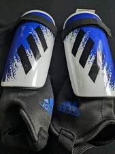 Adidas X Match Junior Shin Guards Size Medium Blue Black