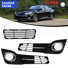 3pcs Lower Grille For Toyota Camry Se 2012-2014 Front Bumper Fog Light Cover Set